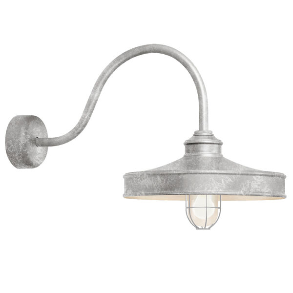 Nostalgia Galvanized One-Light 14-Inch Outdoor Wall Sconce with 23-Inch Arm, image 1