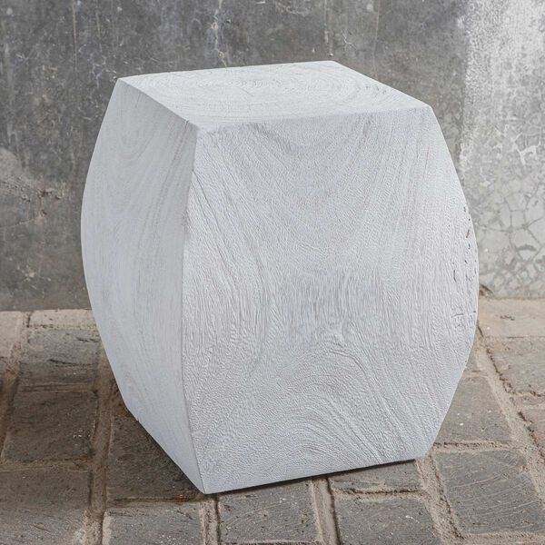 Grove Soft Ivory Wooden Accent Stool, image 4