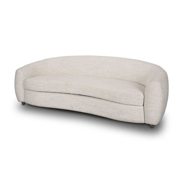 Valentina Oatmeal Upholstered Curved Sofa, image 1