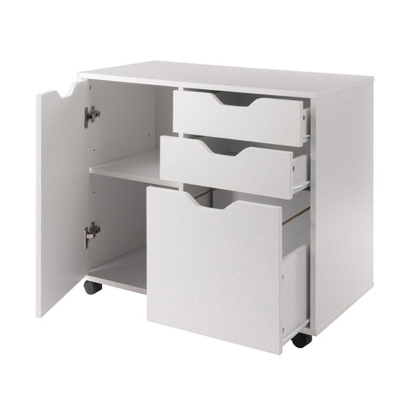 Halifax White Two-Section Mobile Filing Cabinet, image 2