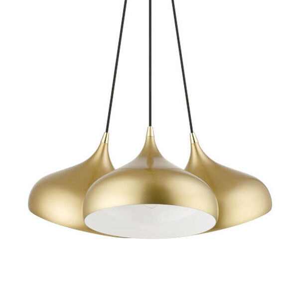 Amador Soft Gold with Polished Brass Accents Three-Light Cluster Pendant, image 5