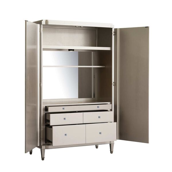 Zoey Silver Storage Armoire Cabinet, image 6