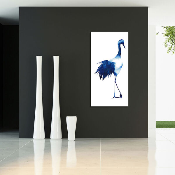 Ink Drop Crane 1 Frameless Free Floating Tempered Glass Panel Graphic Wall Art, image 3