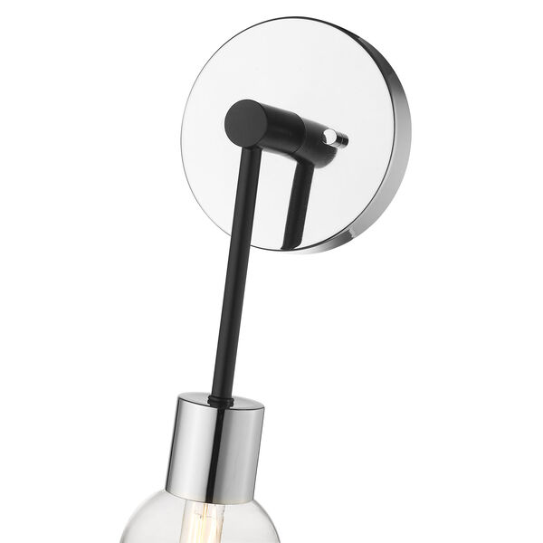 Neutra Matte Black and Polished Nickel One-Light Wall Sconce, image 6
