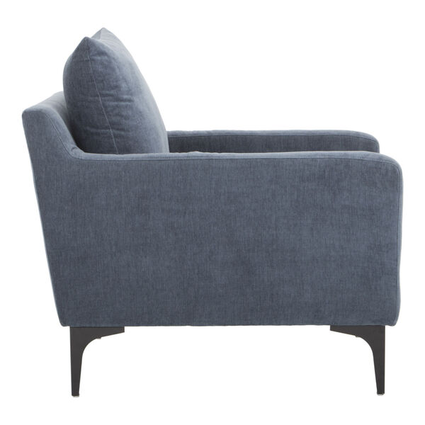 Paris Blue and Black Arm Chair with Foam Cushion, image 3