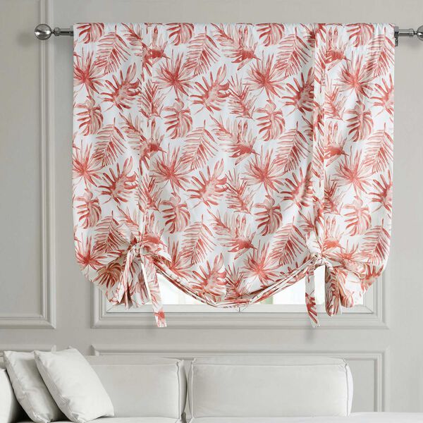 Artemis Rust Printed Cotton Tie-Up Window Shade Single Panel, image 1