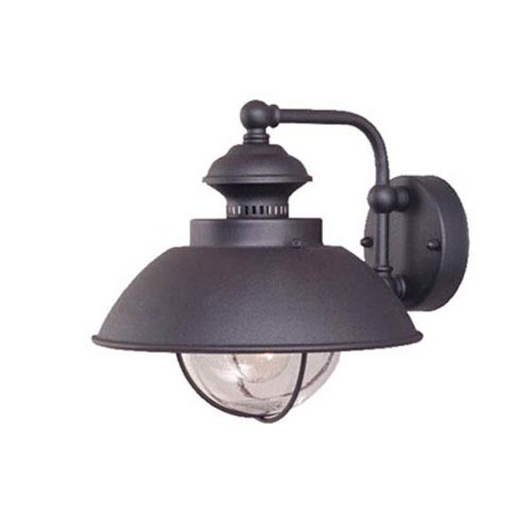 Harwich Textured Black 10-Inch Outdoor Wall Light, image 1
