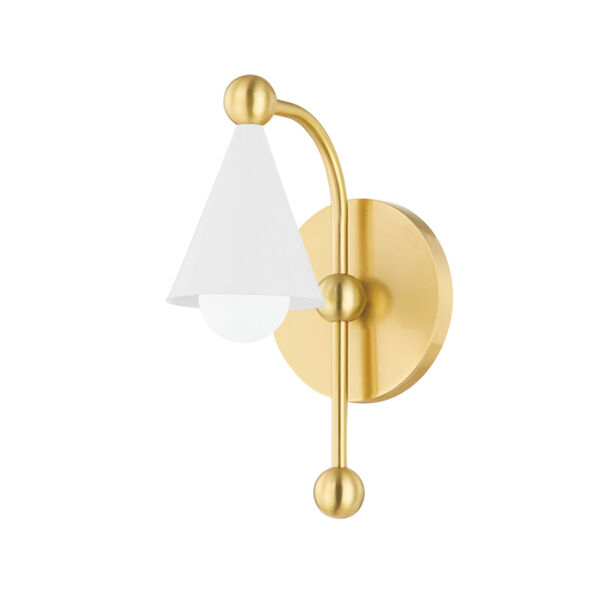 Hikari Aged Brass and Soft White One-Light Five-Inch Wall Sconce, image 1