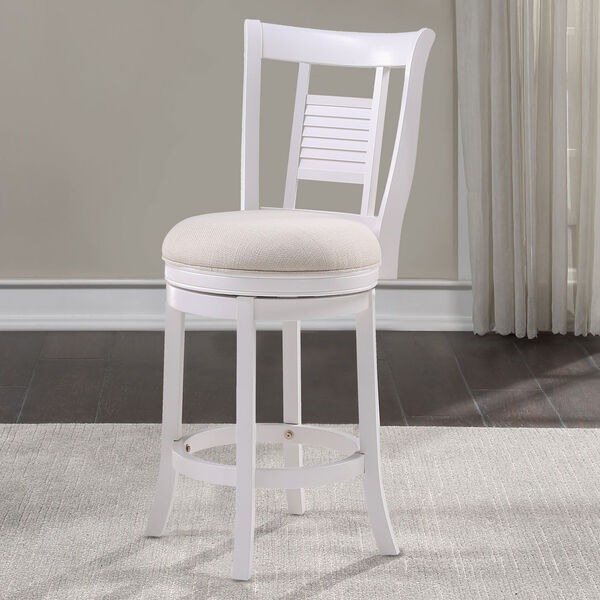 Grove White and Ivory Swivel Counter Stool, image 1