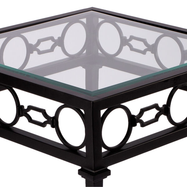 Southport Black Iron Upholstered Outdoor End Table, image 5