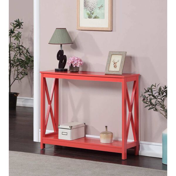Oxford Coral Console Table with Shelf, image 4