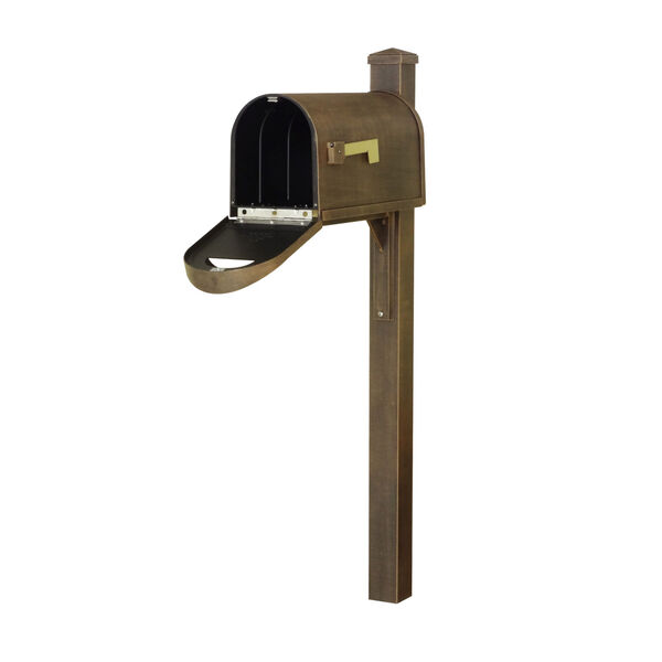 Classic Curbside Mailbox Copper Mailbox and Wellington Direct Burial Post Smooth, image 2