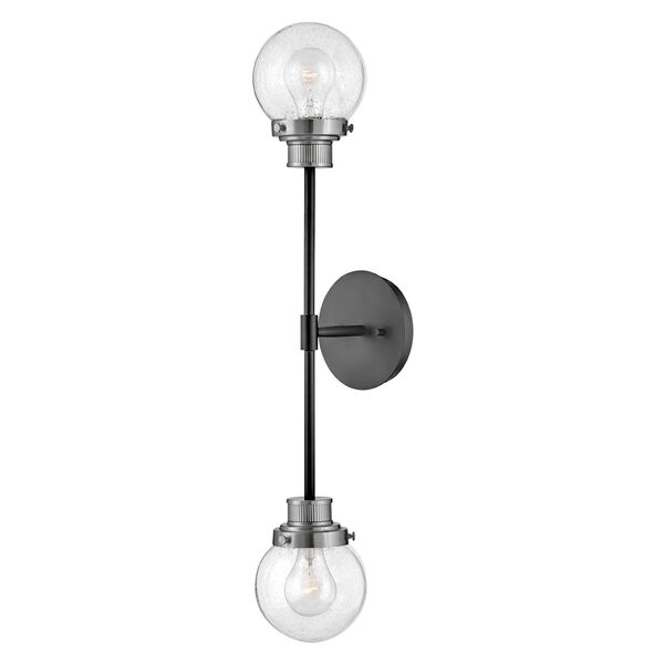 Poppy Black and Brushed Nickel Two-Light Wall Sconce, image 1