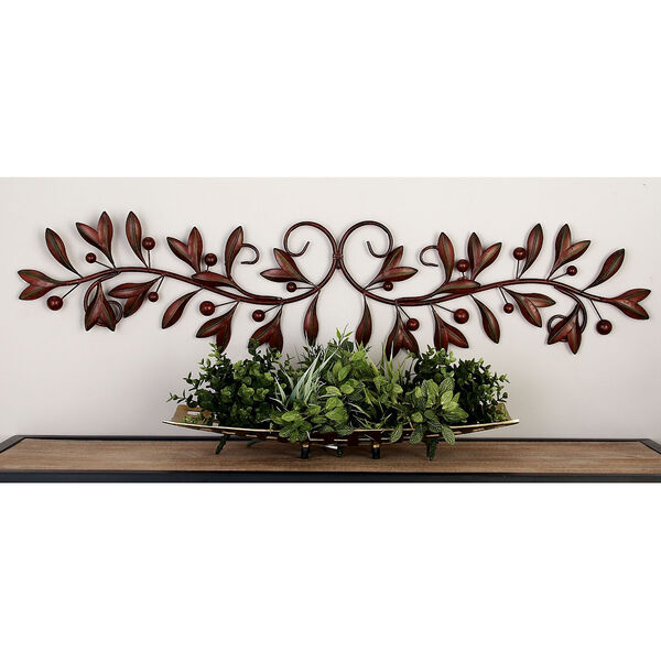 Brown Metal Floral Wall Decor, image 1