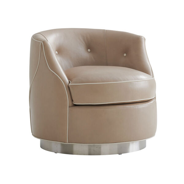 Avondale Brown Roberston Leather Swivel Chair, image 1