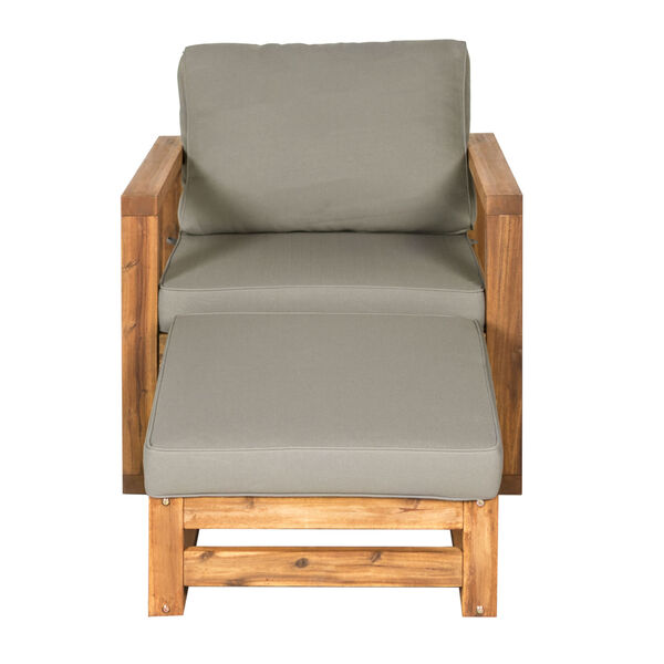 Brown Patio Chair and Ottoman, image 3
