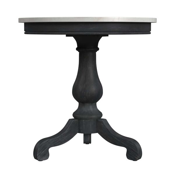 Danielle Washed Black Marble 24-Inch Pedestal Side Table, image 4