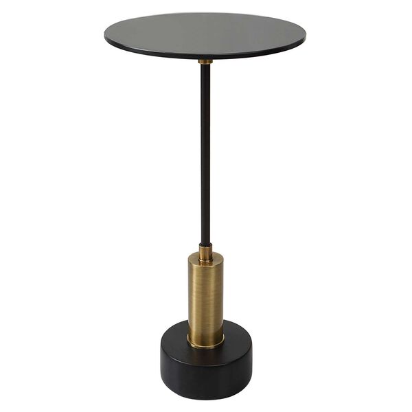 Spector Brushed Brass and Satin Black Accent Table, image 2