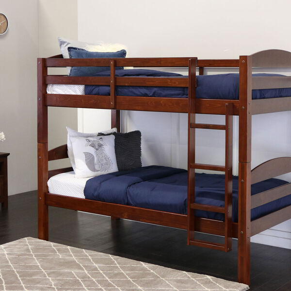 Espresso Twin Solid Wood Double Bunk Bed, image 1