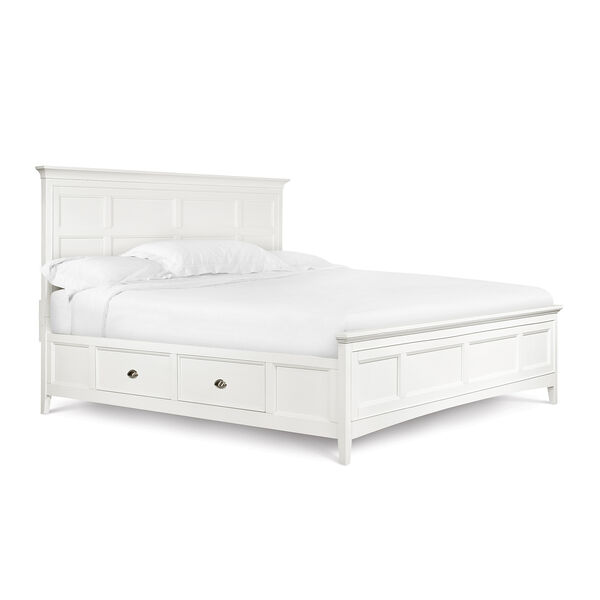 Kentwood White King Panel Bed with Storage, image 1