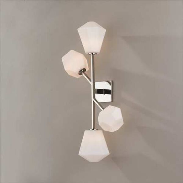 Tring Polished Nickel Four-Light Wall Sconce, image 2