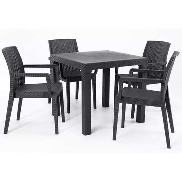 Siena Anthracite Five-Piece Outdoor Dining Set, image 1