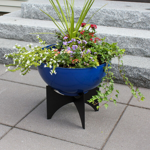 Norma II French Blue Planter with Flower Bowl, image 4