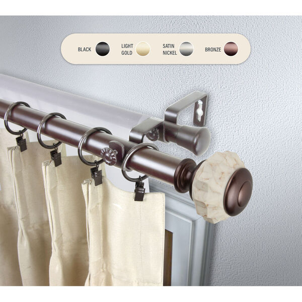 Linden Bronze 48-84 Inch Double Curtain Rod, image 1