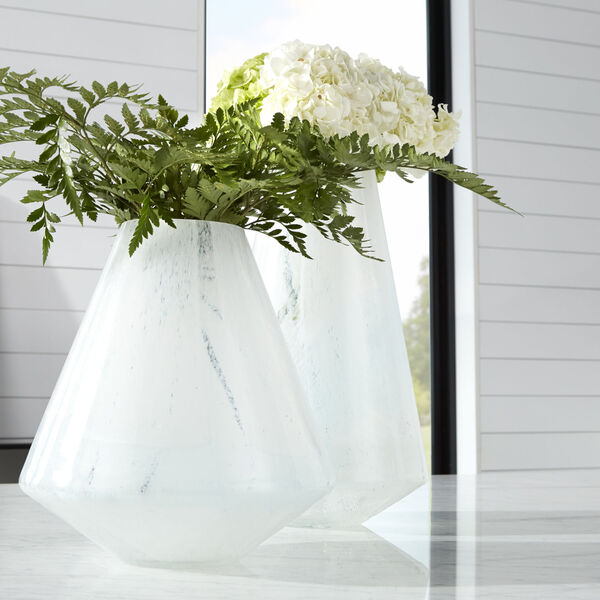 Sky Blue and White Large Backdrift Vase, image 4