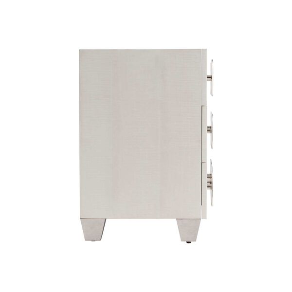 Padma White and Stainless Steel Nightstand, image 4