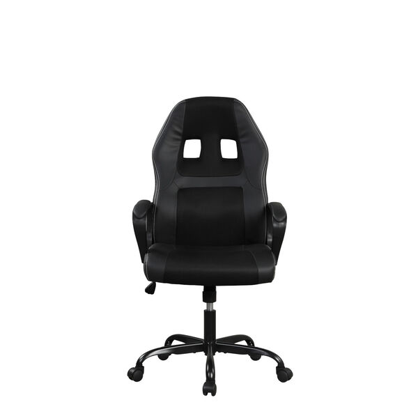 Concorde Black Massaging Gaming Office Chair with Faux Leather, image 1