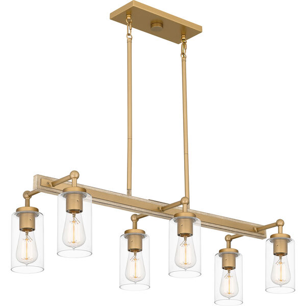 Kelleher Painted Weathered Brass Six-Light Outdoor Chandelier, image 6