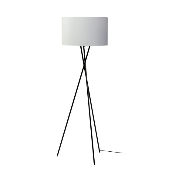 Ambrose Black and White One-Light Floor Lamp, image 1
