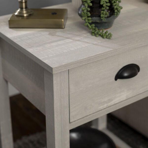 Stone Gray and Black Single Drawer Side Table, image 6