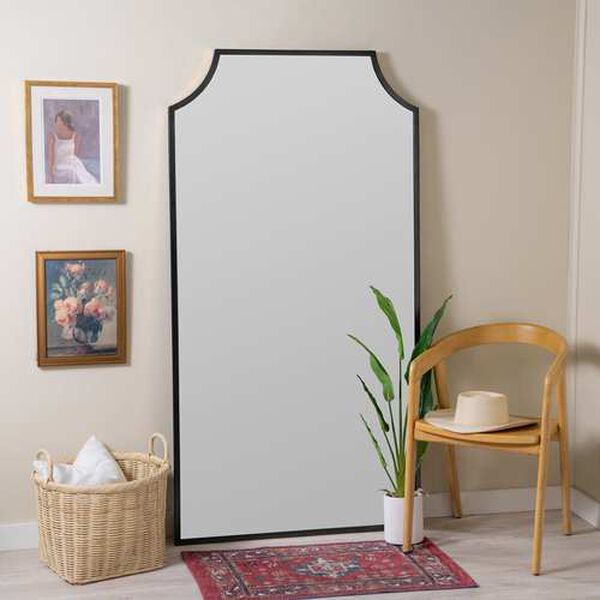 Simone Matte Black Full Length Wall Mirror, image 1