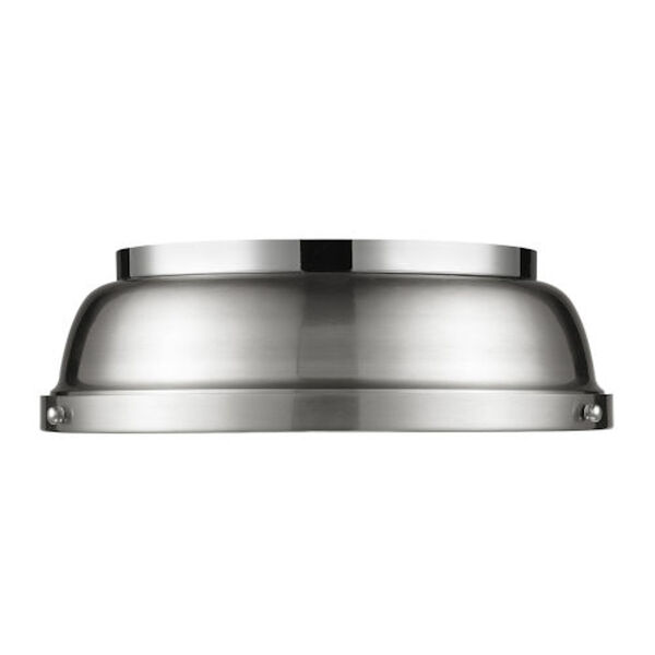 Howe Chrome Two-Light Flush Mount with Pewter Shade, image 2