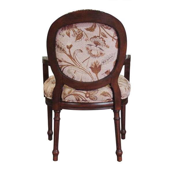 Traditional Oval Back Chair with Intricate Floral Carving, image 4