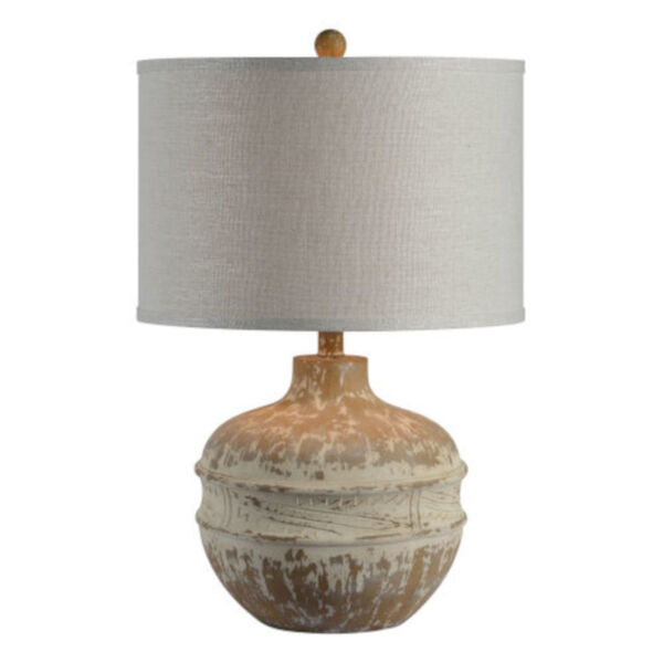 Charlotte Washed Wood and White One-Light Table Lamp, image 1
