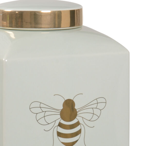 Shayla Copas Mint Glaze and Metallic Gold Bee Gracious Ginger Jar, image 2