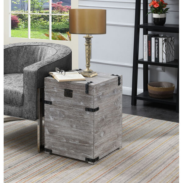 Laredo Weathered Gray Trunk End Table, image 3