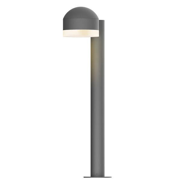 Inside-Out REALS Textured Gray 22-Inch LED Bollard with Cylinder Lens and Dome Cap with Frosted White Lens, image 1