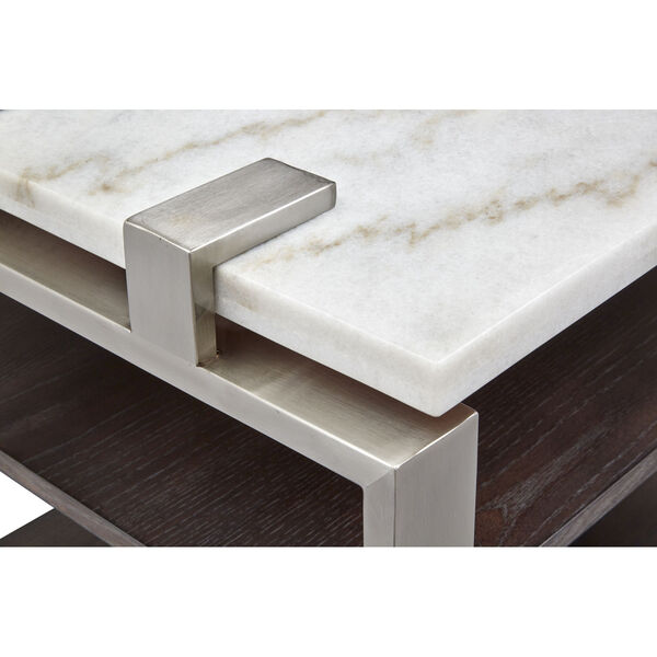 Paradox White And Brushed Platinum End Table, image 4