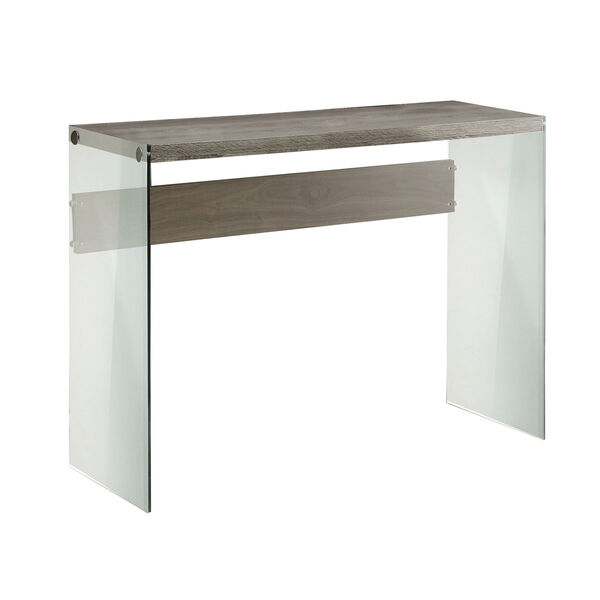 Console Table - Dark Taupe with Tempered Glass, image 2