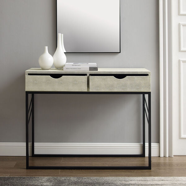 Off White and Black Entry Table with Two Drawers, image 6