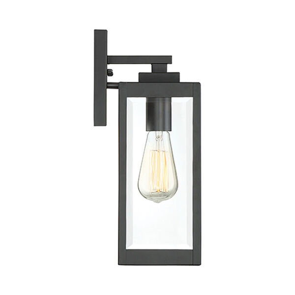 Pax Black 14-Inch One-Light Outdoor Wall Lantern with Beveled Glass, image 2