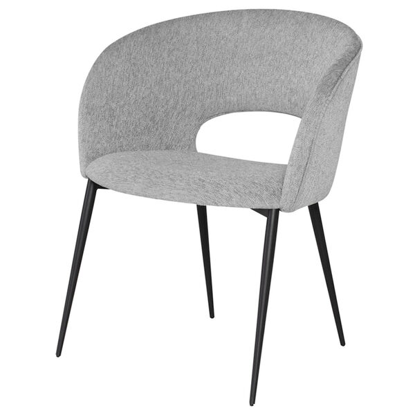 Alotti Light Grey and Matte Black Dining Chair, image 1