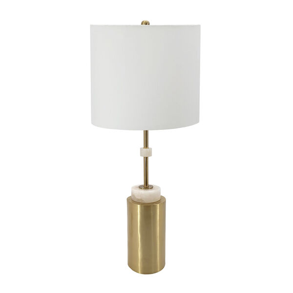 Dervani White Gold Alabaster Metal Table Lamp, image 1
