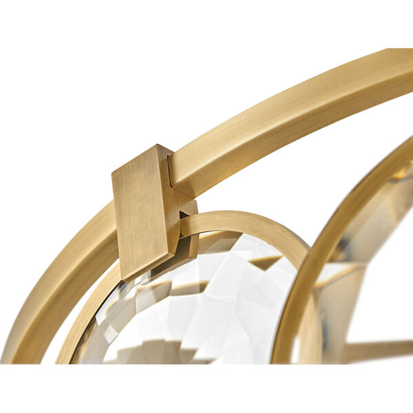 Nala Heritage Brass Five-Light Convertible Pendant with Optic Crystal Glass, image 4