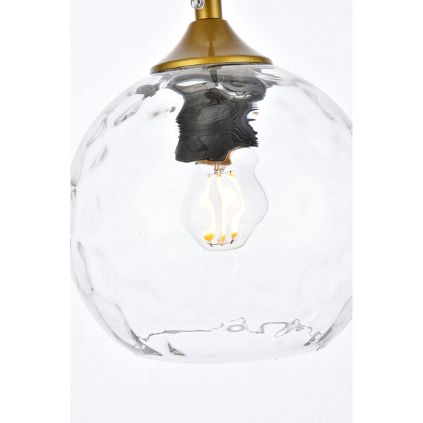 Cashel Brass and Clear Six-Inch One-Light Mini Pendant, image 4