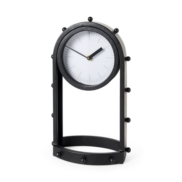 Marian Black Studded Table Clock, image 1